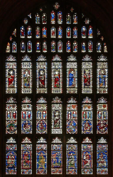 The west window with genealogical figures from the twelfth and thirteenth centuries