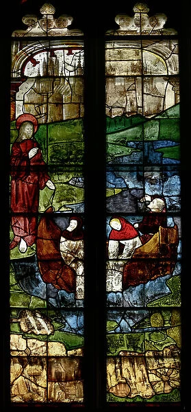 Window depicting Christ and the Fishermen (stained glass)