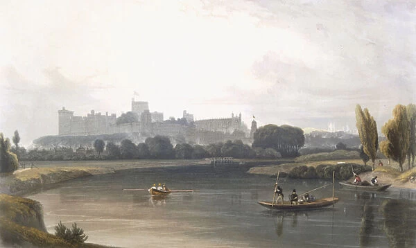 Windsor Castle from the River Thames: a West view, and fishing from punts