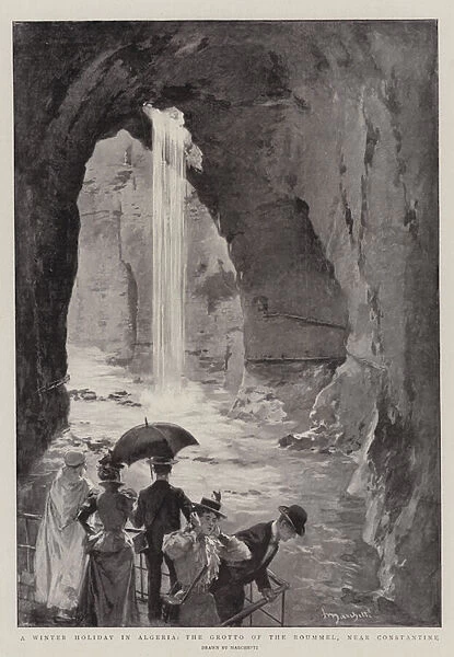 A Winter Holiday in Algeria, the Grotto of the Roummel, near Constantine (litho)