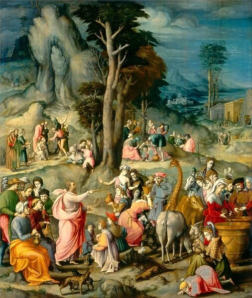 Bacchiacca, The Gathering of Manna, Italian, 1494-1557, 1540-1555, oil on panel