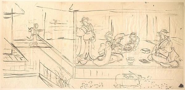 Print Edo period 1615-1868 Japan Preliminary sketch