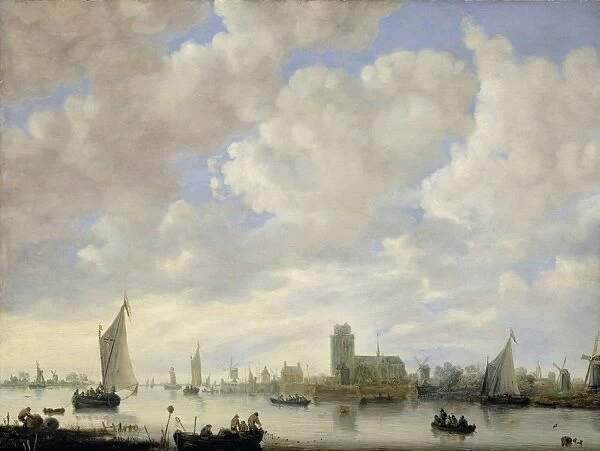 View of the Merwede at Dordrecht, The Netherlands, attributed to Jeronymus van Diest (II)