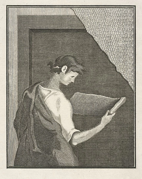 Young scholar reading scroll Delle antichita