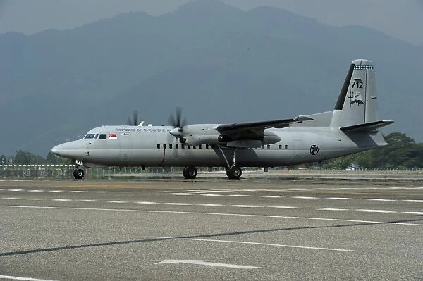A Fokker F-27 Friendship of the Singapore Air Force at Langkawi Airport