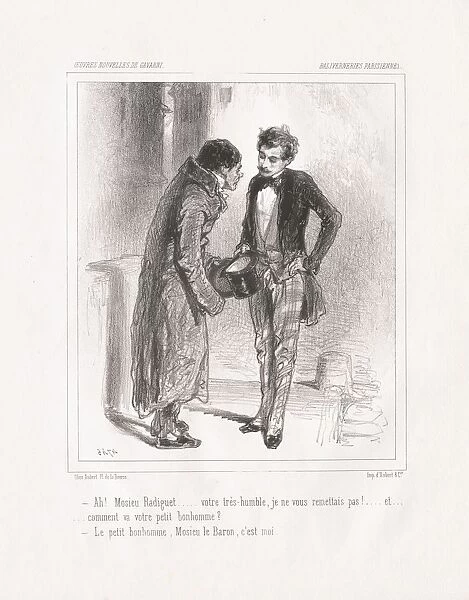 Baliverneries Parisiennes: Ah! Monsieu Radiguet, 1847. Creator: Paul Gavarni (French, 1804-1866)