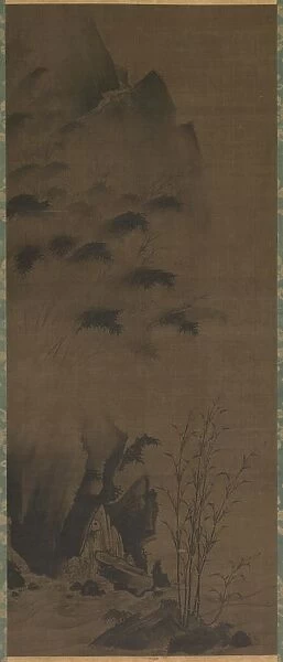 Bamboo in Rain, early 1500s. Creator: Genga (Japanese), attributed to