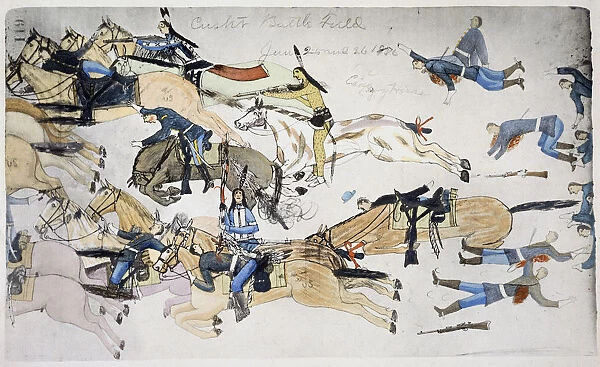 Battle of Little Bighorn, Montana, USA, 25-26 June 1876 (c1900)