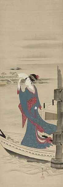 Beauty in a Boat on Sumida River, late 1700s-early 1800s. Creator: Ch?bunsai Eishi (Japanese