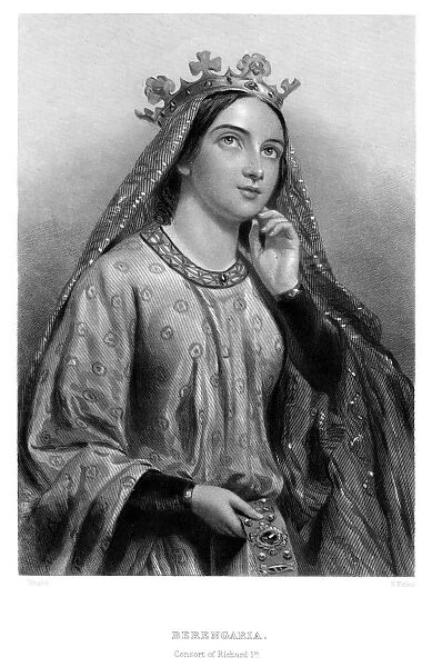 Berengaria of Navarre (c1164-1230), queen consort of King Richard I, 19th century. Artist: B Eyles
