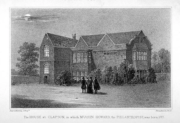 Birthplace of John Howard, philanthropist and prison reformer, Clapton, Hackney, London, c1830