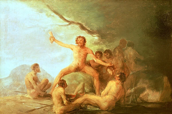 Cannibals savouring human remains, 1800-1808. Artist: Francisco Goya