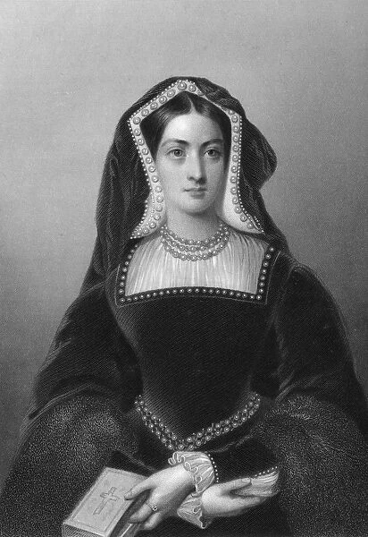 Catherine of Aragon (1485-1536), the first wife of King Henry VIII, 1851. Artist: JW Knight