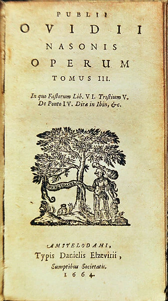 Cover of a book with several works by Publio Ovidio Nason, including Sad and Pontic