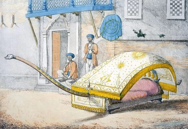 D jehalledar, or canopied bed conveyance with extra-long front, 1799