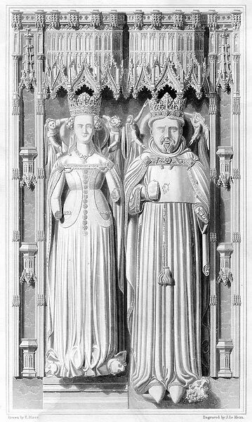 Effigy of Henry IV and his Queen Joan of Navarre in Canterbury Cathedral, 1826. Artist: John Le Keux