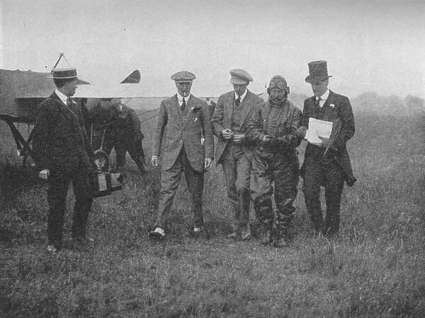 The end of a great flight: Mr Robert Slacks arrival at Hendon, 1913 (1934). Artist: Flight Photo