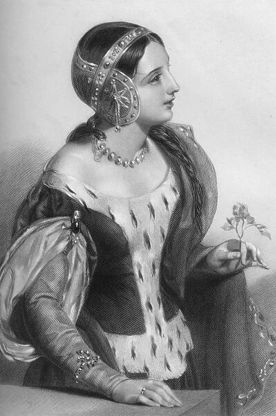 Isabella of France (1295-1358), queen consort of King Edward II, 1851. Artist: H Austin