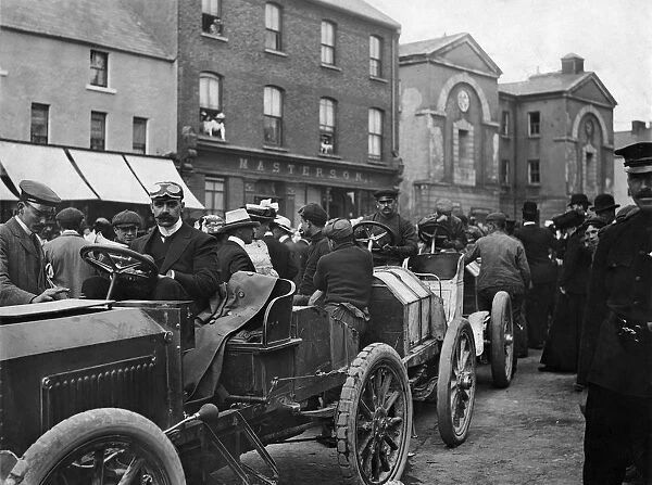 J. W. Stocks in Napier at Athy during 1903 Gordon Bennett race. Creator: Unknown