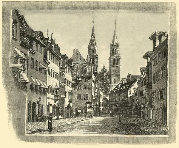 Karolinen-Strasse and Church of St. Lawrence, Nuremberg, 1890. Creator: Unknown