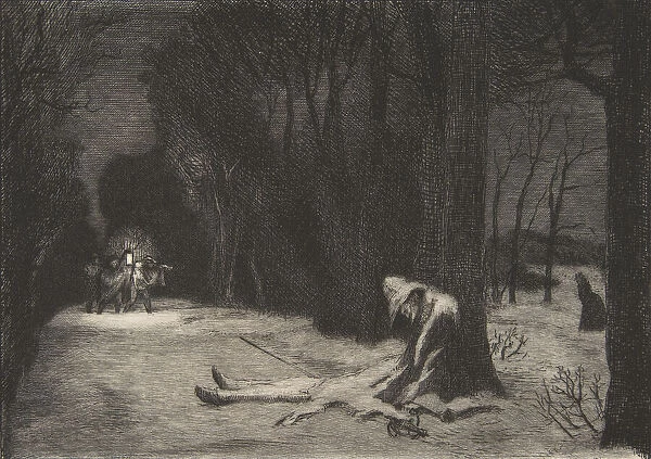 La Mort de Matamore (Capitaine Fracasse), 1864. Creator: Felix Bracquemond