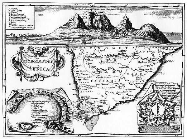 A map of the Cape of Good Hope, South Africa, 1719 (1931)