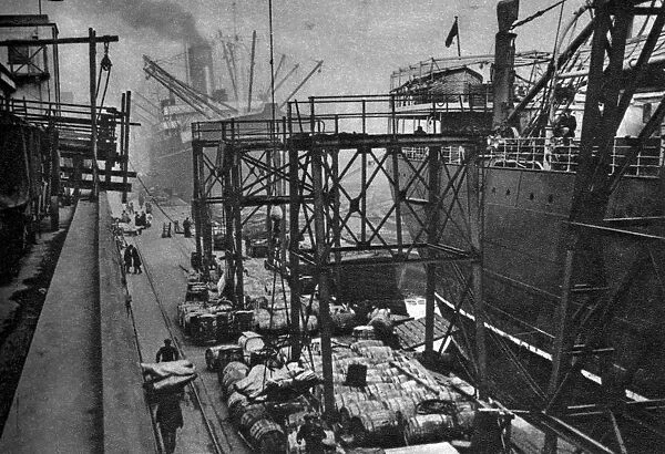 Merchant ships in the Royal Albert Dock, London, 1926-1927