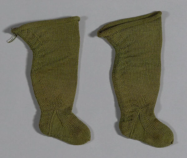 Pair of Babys Stockings, France, 18th century. Creator: Unknown