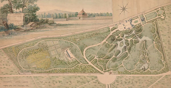 Plan for the Garden of the Chateau de Bagatelle, 1817. Creator: Pierre Lapie