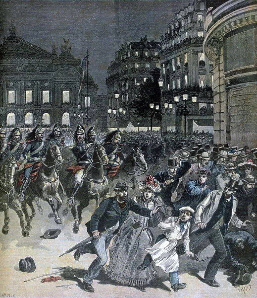 A representation of the opera Lohengrin, Place de l Opera, 1891. Artist: Henri Meyer