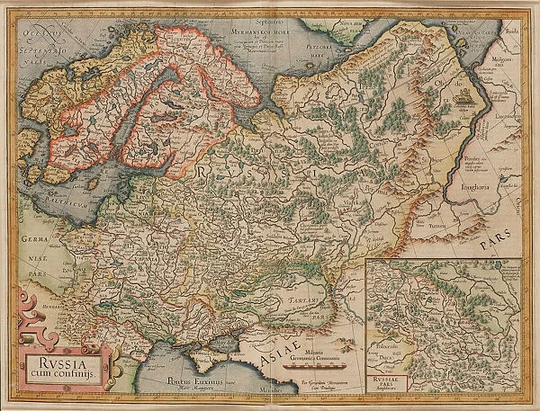 Russia cum Confinijs. Map of Russia, ca 1595