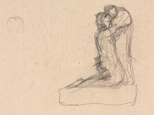 Sketch of Two Figures Embracing (verso). Creator: Theodule Ribot (French, 1823-1891)