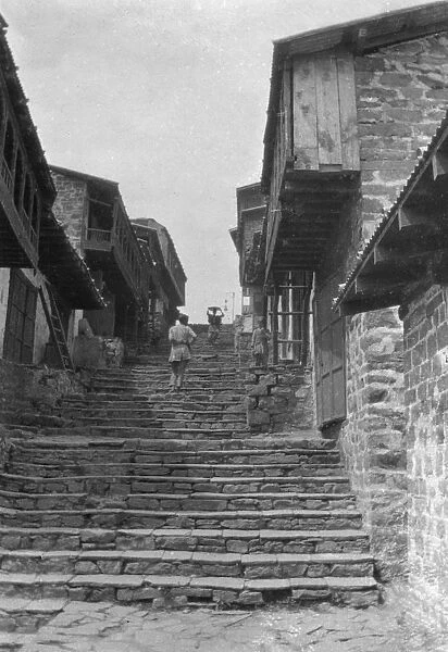 Steps leading to the kailana bazaar, India, 1917
