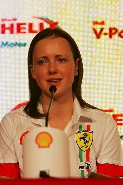 Formula One World Championship: Dr. Lisa Lilley Shell Fuel Chemist at the Shell Ferrari Press Conference