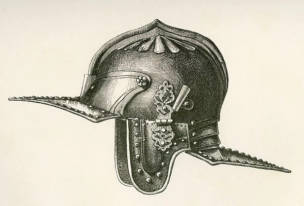 17Th Century Helmet, Said To Have Belonged To Oliver Cromwell. From The British Army: Its Origins, Progress And Equipment, Published 1868