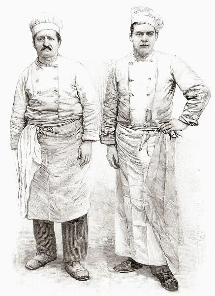 Two 19Th Century Chefs. From L illustration Published 1897