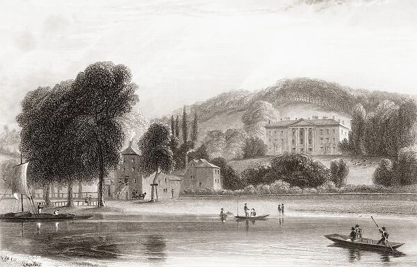 19th Century View Of Beaumont Lodge, Old Windsor, Berkshire, England. Sold In 1854 To The Society Of Jesus And Renamed Beaumont College, A Jesuit Public School. From Churtons Portrait And Lanscape Gallery, Published 1836