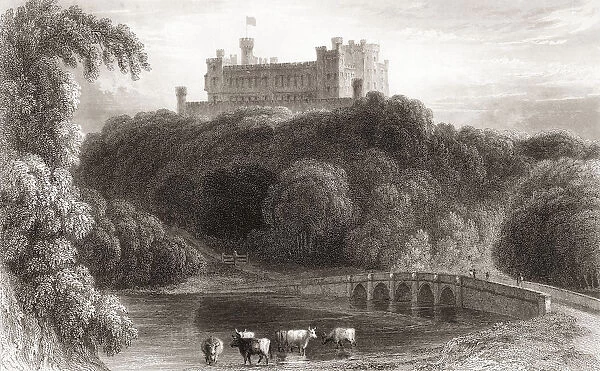 19th Century View Of Belvoir Castle (Pronounced Beaver) Leicestershire, England. From Churtons Portrait And Lanscape Gallery, Published 1836