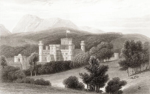 19th Century View Of Eastnor Castle, Near Ledbury, Herefordshire, England. From Churton's Portrait And Lanscape Gallery, Published 1836