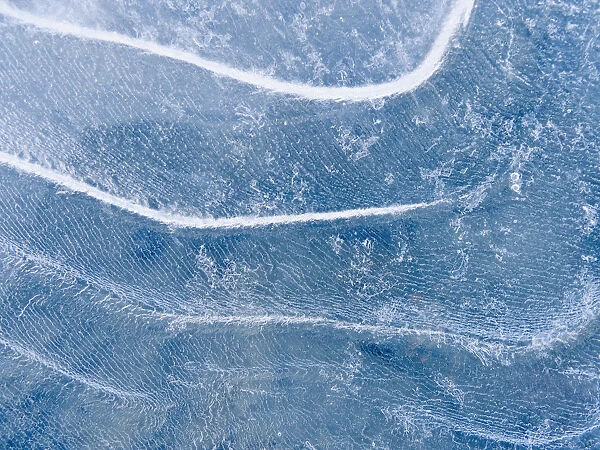 Abstract Patterns In The Ice During Winter Along The Tony Knowles Coastal Trail, Anchorage, Southcentral Alaska