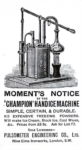 Advertisement for Champion Ice Machines