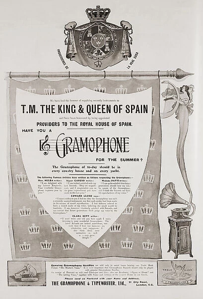 Advertisement for The Gramophone Comany in the April 1907 edition of The Graphic, a weekly illustrated newspaper, published in London from 1869 to 1932