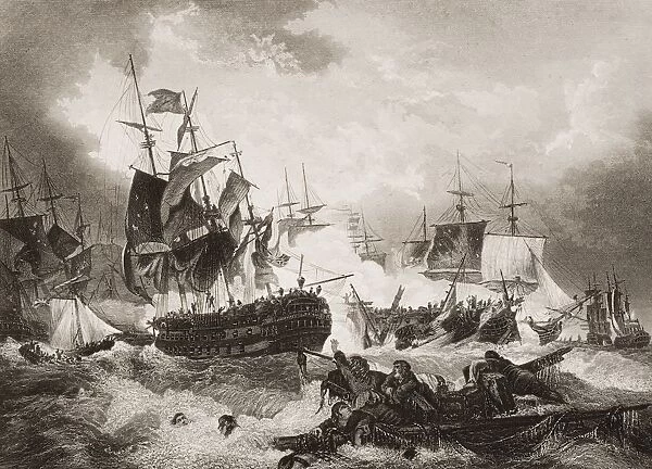 Admiral Duncans Victory Over The Dutch Fleet, In The North Sea, October 11Th 1797. Engraved By J. Rogers From Englands Battles By Sea And Land By Lieut Col Williams, The London Printing And Publishing Company Circa 1890S