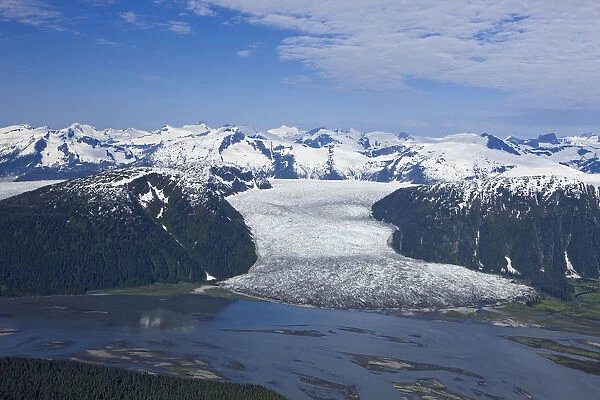 Aerial View Of Taku River And Hole In The Wall Glacier, Inside Passage, Alaska