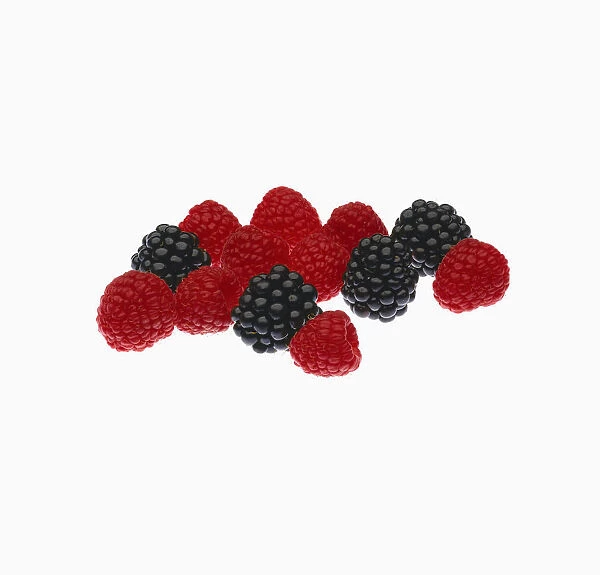 Agriculture - Fruit, Raspberries And Blackberries, Small Group, With Mist