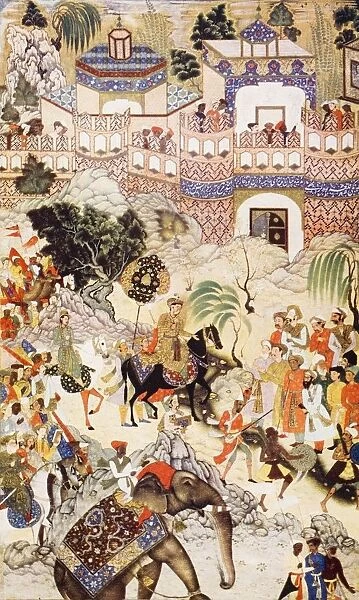 Akbar Khans Entry Into Surat, 1572, By Farrukh Beg. From The Book The Outline Of History By H. G. Wells Volume 2, Published 1920