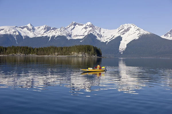 Alaska, Juneau, Favorite Passage. Kayaking Through Beautiful Mountain Ranges
