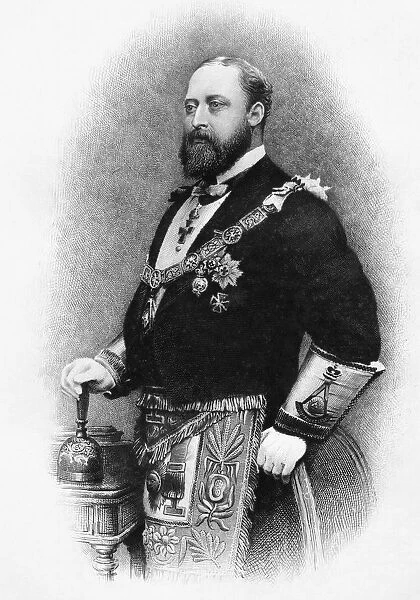 Albert Edward Prince Of Wales Duke Of Saxony Prince Of Saxe Coburg Gotha 1841 To 1910 Future King Edward Vii Of Great Britain And Ireland 1901 To 1910 Grand Master Of The United Grand Lodge Of Freemasons Of England Engraving From The Book The History Of Freemasonry Volume I Published By Thomas C. Jack London 1883