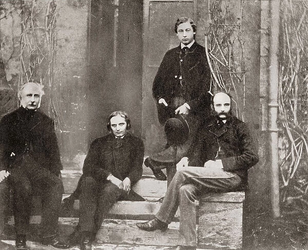 Albert Edward, Prince Of Wales, Future King Edward Vii And His Tutors From Oxford, Seated From Left, Colonel Bruce, His Governor, F. w. Gibbs, His Tutor And Rev. Charles Tarver, Director Of Studies And Chaplain. Edward Vii, 1841