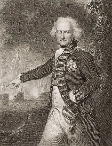 Alexander Hood 1St. Viscount Bridport, 1726-1814. British Admiral. Engraved By J. Robinson From The Original Of Abbot. From Englands Battles By Sea And Land By Lieut Col Williams, The London Printing And Publishing Company Circa 1890S